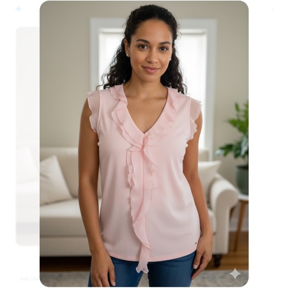 Tommy Hilfiger Tops - Tommy Hilfiger Light Pink Ruffle SIZE M